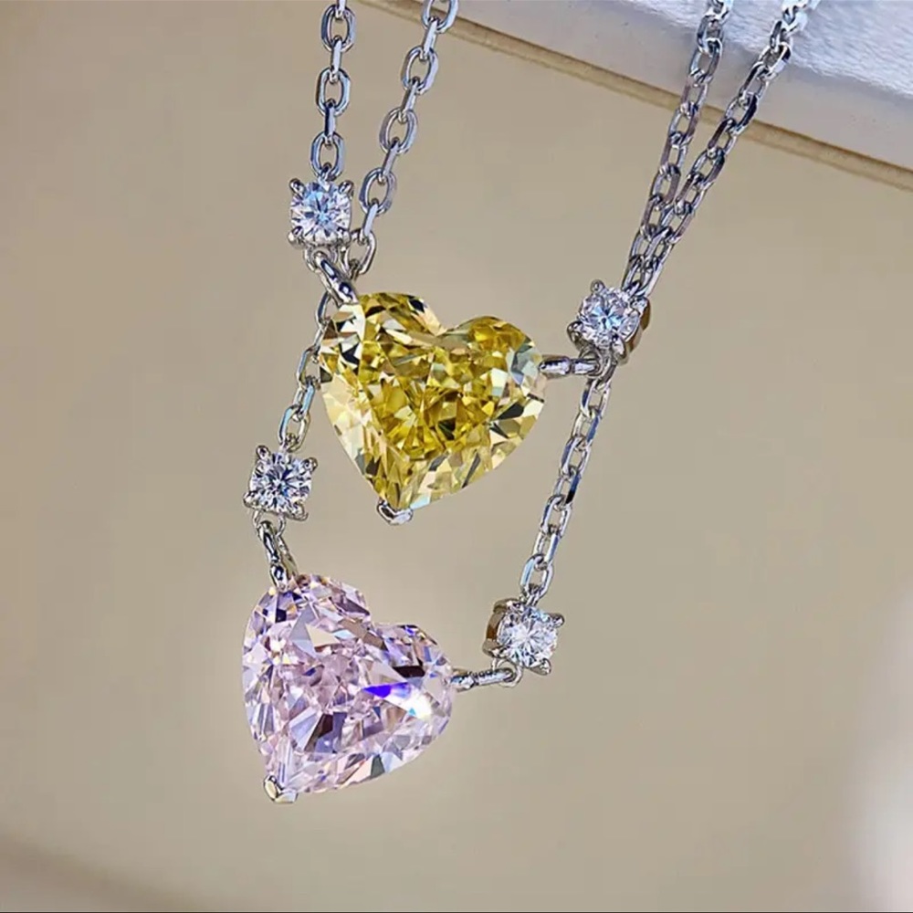 Dainty Crystal Heart Necklace - Picture 11 of 14